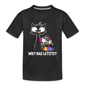How The Last Cat Eats Unicorn Cats - Kids' Premium Organic T-Shirt - black - Front