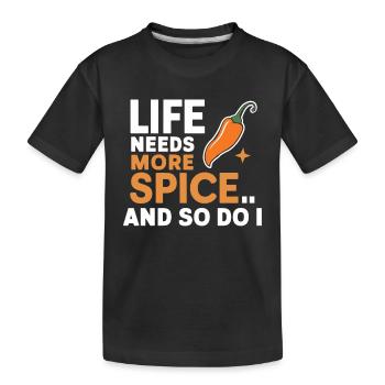 Liebhaber Scharfer Speisen, Chili Peppers Chef - Kinder Premium Bio T-Shirt - Schwarz - Vorne