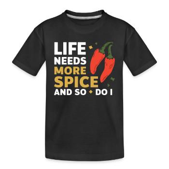 Amateur de cuisine épicée, chef des Chili Peppers - T-shirt bio Premium Enfant - noir - Devant