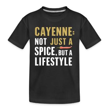 Liebhaber Scharfer Speisen, Chili Peppers Chef - Kinder Premium Bio T-Shirt - Schwarz - Vorne