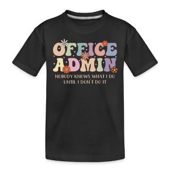 Office Admin Appreciation Motif - Kids' Premium Organic T-Shirt - black - Front