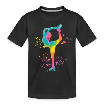 Eiskunstläufer Schlittschuhlaufen Eiskunstlauf - Kinder Premium Bio T-Shirt - Schwarz - Vorne
