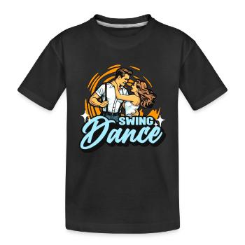 Swing Dance Lindy Hop Couple Dancing Swing Dancer - Kids' Premium Organic T-Shirt - black - Front