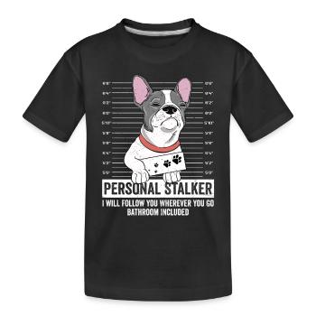 Traqueur personnel Je vais suivre le bouledogue français - T-shirt bio Premium Enfant - noir - Devant