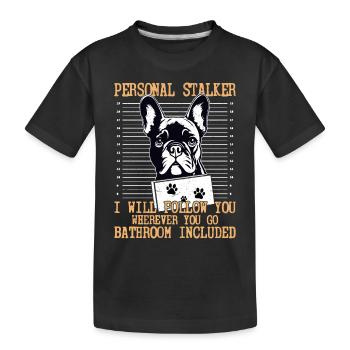 Traqueur personnel Je vais suivre le propriétaire du chien Français Bu - T-shirt bio Premium Enfant - noir - Devant