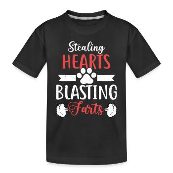 Voler des cœurs Explosion de pets Bouledogue français Fren - T-shirt bio Premium Enfant - noir - Devant