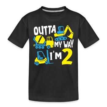 Grue de construction Thème de la construction Anniversaires - T-shirt bio Premium Enfant - noir - Devant