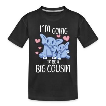 Promu à Going To Be A Big Cousin Cute Elephant - T-shirt bio Premium Enfant - noir - Devant
