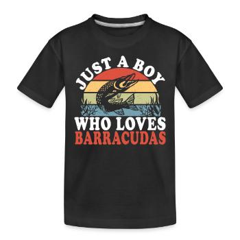 Cadeau pour les amateurs de poissons Barracuda - T-shirt bio Premium Enfant - noir - Devant