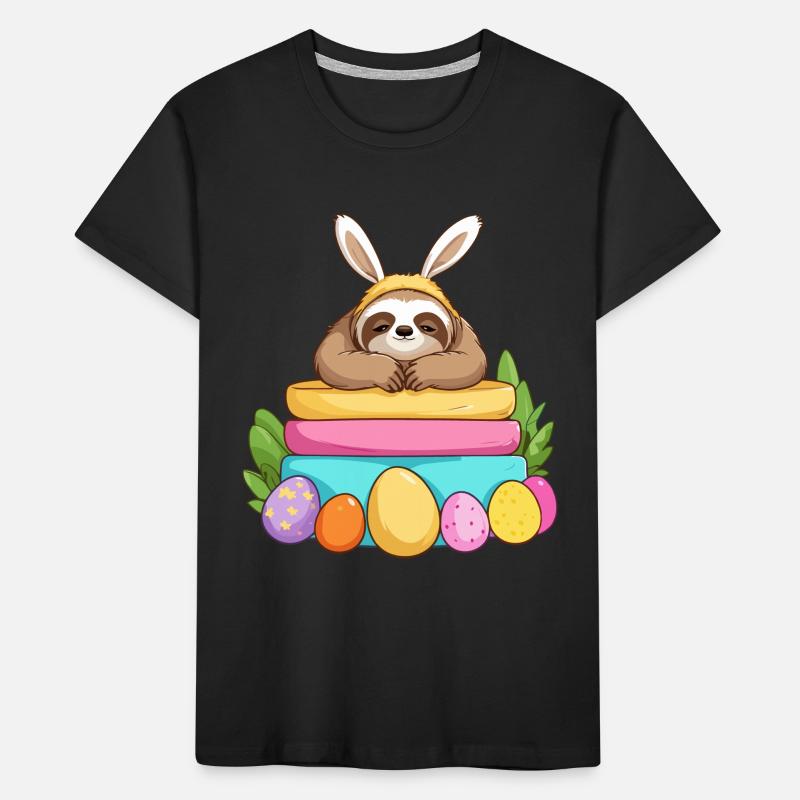 Funny Sloth Easter Bunny Iconic Easter Kids' Premium Organic T-Shirt