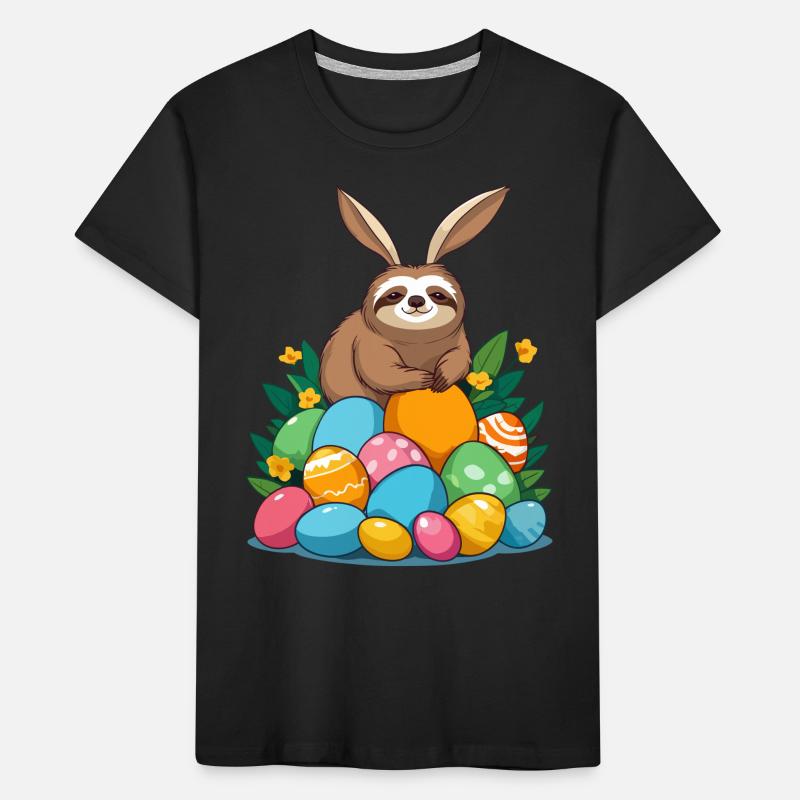 Funny Sloth Easter Bunny Iconic Easter Kids' Premium Organic T-Shirt