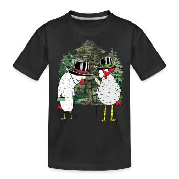 Großeltern Oma Opa Huhn Wald Wanderung Natur - Kinder Premium Bio T-Shirt - Schwarz - Vorne