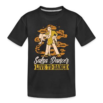Danseur De Salsa Live To Mambo Dancing Danseur De Salsa - T-shirt bio Premium Enfant - noir - Devant
