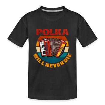 Accordion Polka Music Gift - Kids' Premium Organic T-Shirt - black - Front