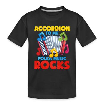 Accordion Polka Music Gift - Kids' Premium Organic T-Shirt - black - Front