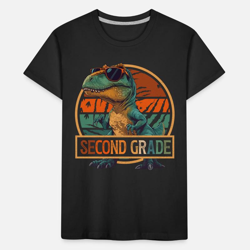 2nd Class T-Rex Dinosaur Sunglasses Dino Kids' Premium Organic T-Shirt