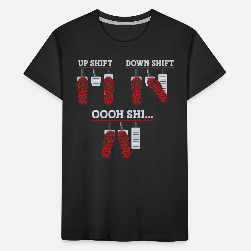 Up Shift Down Shift Funny Car Gear Changes Kids' Premium Organic T-Shirt