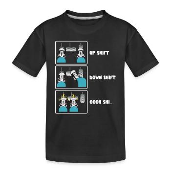 Up Shift Down Shift Funny Car Gear Changes - Kids' Premium Organic T-Shirt - black - Front