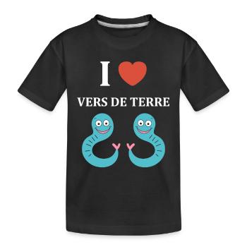 Humour ver de terre - T-shirt bio Premium Enfant - noir - Devant