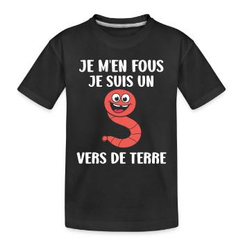 Humour ver de terre - T-shirt bio Premium Enfant - noir - Devant