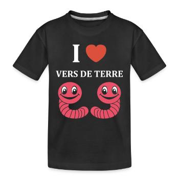 Humour ver de terre - T-shirt bio Premium Enfant - noir - Devant