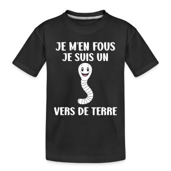 Humour ver de terre - T-shirt bio Premium Enfant - noir - Devant