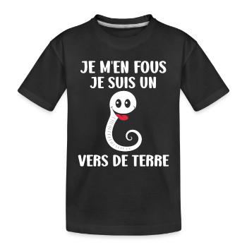 Humour ver de terre - T-shirt bio Premium Enfant - noir - Devant