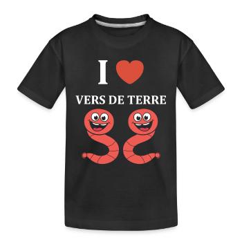 Humour ver de terre - T-shirt bio Premium Enfant - noir - Devant