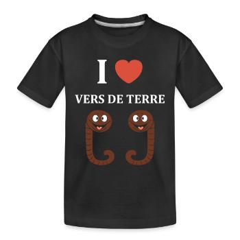 Humour ver de terre - T-shirt bio Premium Enfant - noir - Devant