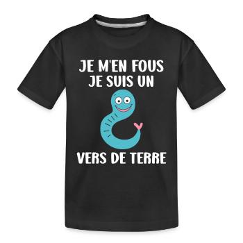 Humour ver de terre - T-shirt bio Premium Enfant - noir - Devant