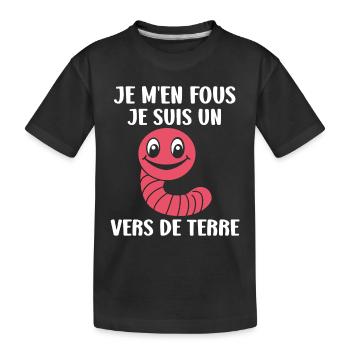 Humour ver de terre - T-shirt bio Premium Enfant - noir - Devant