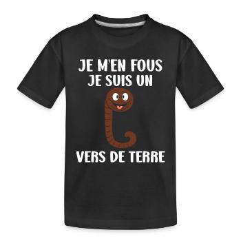 Humour ver de terre - T-shirt bio Premium Enfant - noir - Devant