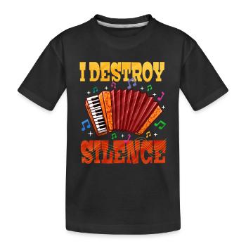 Accordion Polka Music Gift - Kids' Premium Organic T-Shirt - black - Front