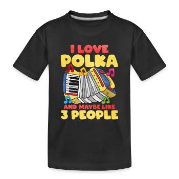 Accordion Polka Music Gift - Kids' Premium Organic T-Shirt - black - Front