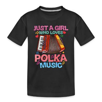 Accordion Polka Music Gift - Kids' Premium Organic T-Shirt - black - Front