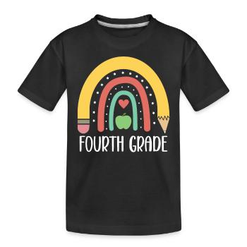 4e année Rainbow Pencil School École élémentaire - T-shirt bio Premium Enfant - noir - Devant