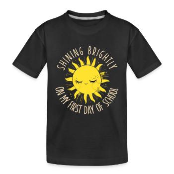1st Grade Sun School Enrollment Primary School Girls - Kids' Premium Organic T-Shirt - black - Front