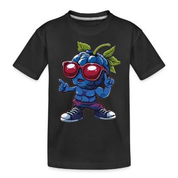 Blaubeeren - Kinder Premium Bio T-Shirt - Schwarz - Vorne