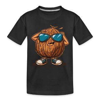 Kokosnuss Dabbing - Kinder Premium Bio T-Shirt - Schwarz - Vorne