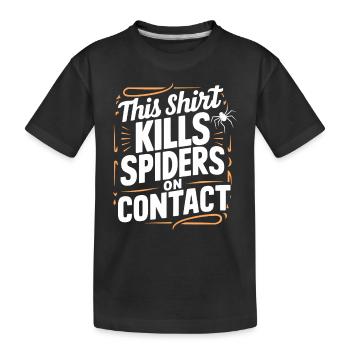 Sensibilisation à l’arachnophobie drôle, phobie des araignées - T-shirt bio Premium Enfant - noir - Devant