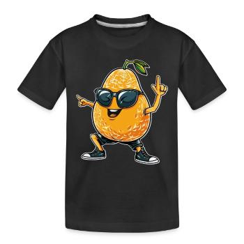 Cantaloupe Dabbing - Kinder Premium Bio T-Shirt - Schwarz - Vorne