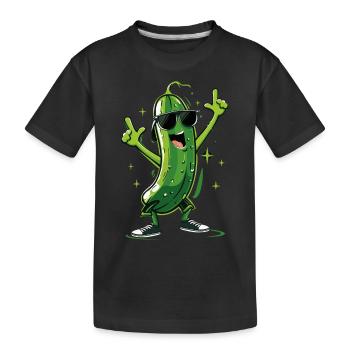 Gurke - Kinder Premium Bio T-Shirt - Schwarz - Vorne