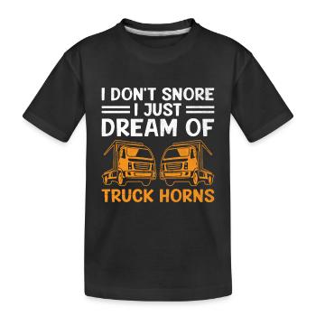 Trucker Driving Dad Trucker Father Truck Driver - Kids' Premium Organic T-Shirt - black - Front