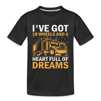 Trucker Driving Dad Trucker Father Truck Driver - Kids' Premium Organic T-Shirt - black - Front