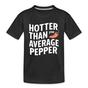 Liebhaber Scharfer Speisen, Chili Peppers Chef - Kinder Premium Bio T-Shirt - Schwarz - Vorne
