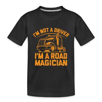 Trucker Driving Dad Trucker Father Truck Driver - Kids' Premium Organic T-Shirt - black - Front