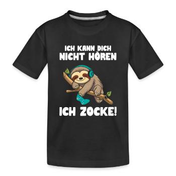 Je ne t’entends pas, je joue - T-shirt bio Premium Enfant - noir - Devant