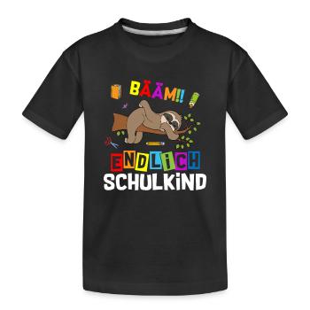 Bääm enfin écolier paresseux - T-shirt bio Premium Enfant - noir - Devant
