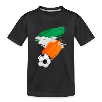 Ireland Football Flag - Kids' Premium Organic T-Shirt - black - Front