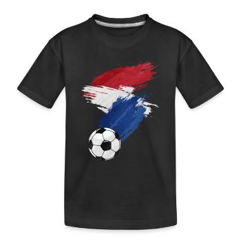 Drapeau néerlandais de football - T-shirt bio Premium Enfant - noir - Devant
